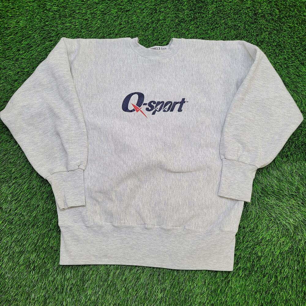 Vintage 90s Q-Sport Cropped Sweatshirt Large 22x24 USA